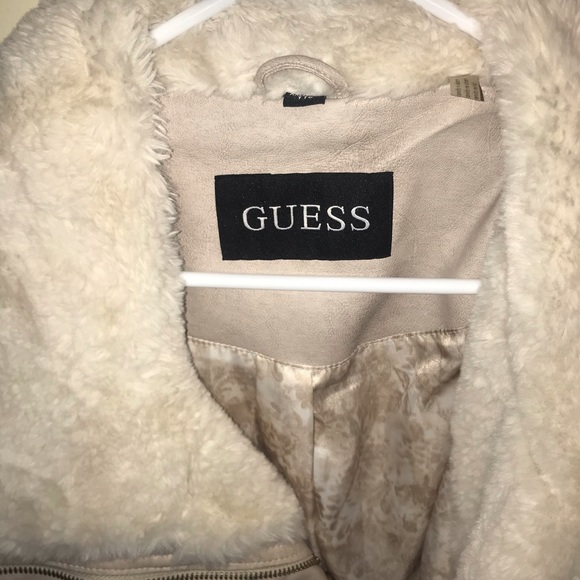 Guess Leather Fur Bomber Jacket - Picture 3 of 3